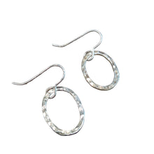 Load image into Gallery viewer, TARREA - Silver Hammered Oval Earrings - Made in Ireland
