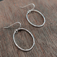 Load image into Gallery viewer, FADA - Beaten Oval Rings Earrings - Made in Ireland
