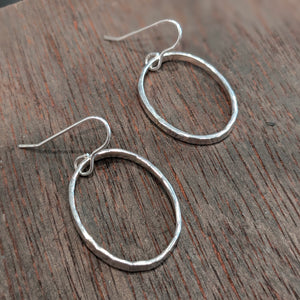 FADA - Beaten Oval Rings Earrings - Made in Ireland