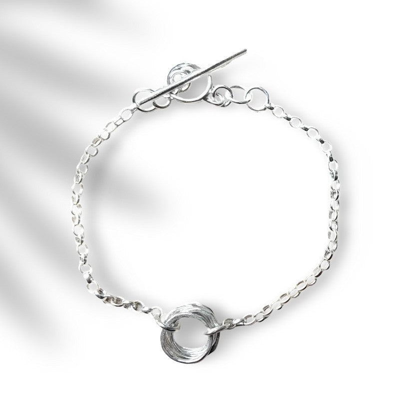 DOORUS - Silver Hammered Ring Bracelet - Made in Ireland