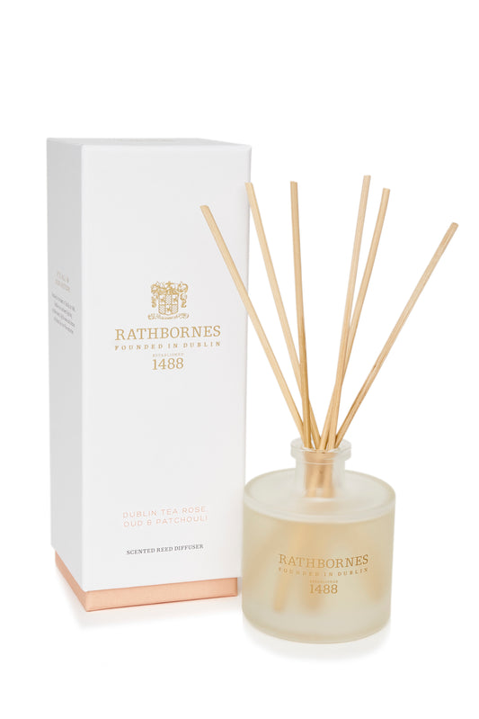 DUBLIN TEA ROSE Reed Diffuser (Oud & Patchouli) - Rathbornes 1488