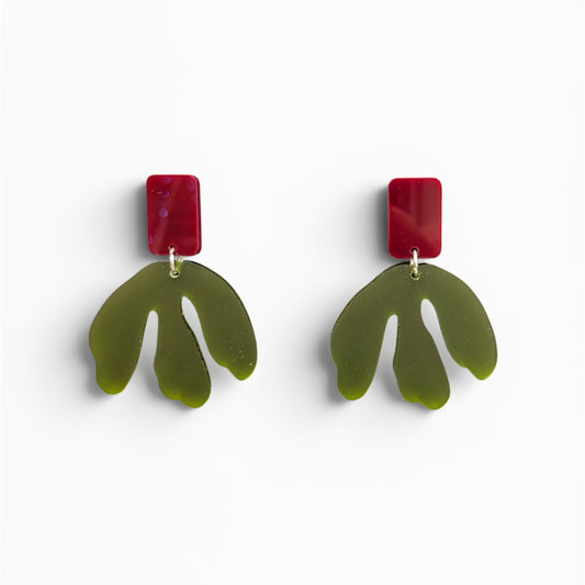 Fleur-de-lis Olive/Burgundy