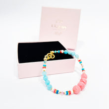 Load image into Gallery viewer, Kaleidoscope Pink &amp; Turquoise Bracelet - Swarovski Crystals
