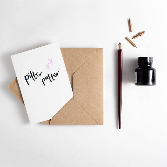 Pitter Patter, Pink - Card