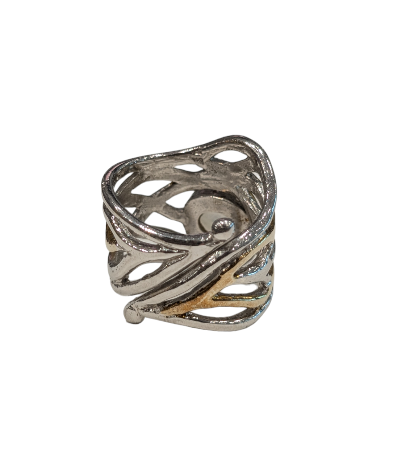 Mayhem Ring with Moonstone - Solid Silver with Gold Plate