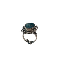 Load image into Gallery viewer, Whirlpool Ring with Rough Cut Emerald - Solid Silver
