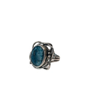 Load image into Gallery viewer, Whirlpool Ring with Rough Cut Emerald - Solid Silver
