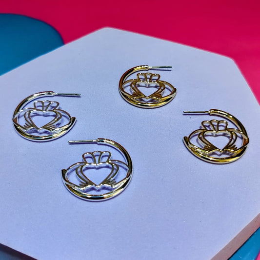 Have My Heart Claddagh Hoop Earrings - Silver