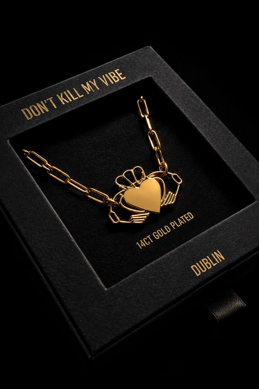 Heart Strong Claddagh Necklace - Gold