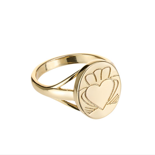 Heart Strong Claddagh Ring - Gold