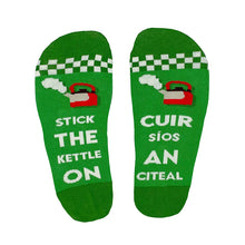 Load image into Gallery viewer, Stick The Kettle On / Cuir síos an citeal - Funny Irish Socks Made in Ireland
