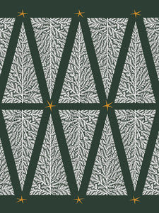 Tea Towel, Christmas Tree (Green) - Screenprinted Irish Linen