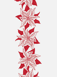 Tea Towel, Poinsettia - Screenprinted Irish Linen