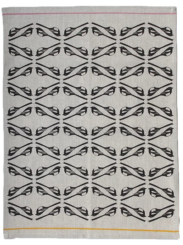 Tea Towel, Magpies - Screenprinted Irish Linen