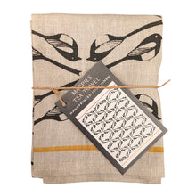 Load image into Gallery viewer, Tea Towel, Magpies - Screenprinted Irish Linen
