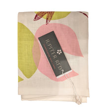 Load image into Gallery viewer, Tea Towel, Waterlillies (Lime/Pink) - Screenprinted Irish Linen
