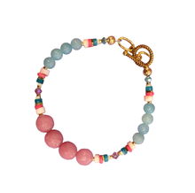 Load image into Gallery viewer, Kaleidoscope Pink &amp; Turquoise Bracelet - Swarovski Crystals
