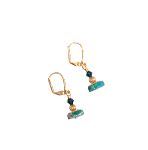 Wilde Emeralde Flat Round Earrings - Agate