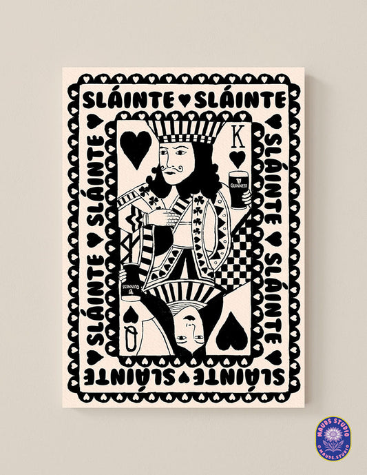 Sláinte - King & Queen of Pints (Black & White) - Paper Print