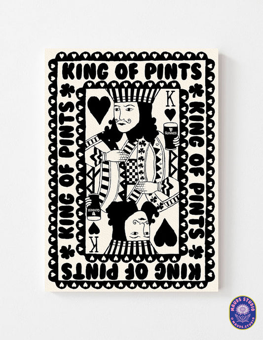 King of Pints (Black & White) - Paper Print