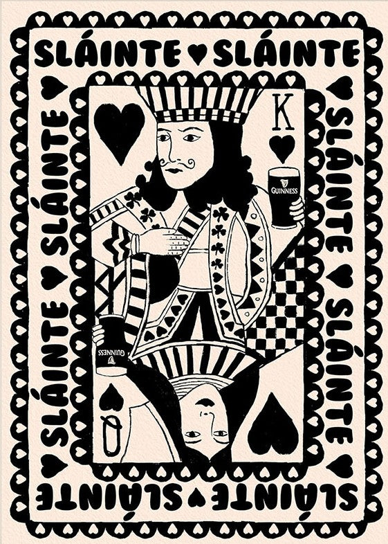 Sláinte - King & Queen of Pints (Black & White) - Paper Print