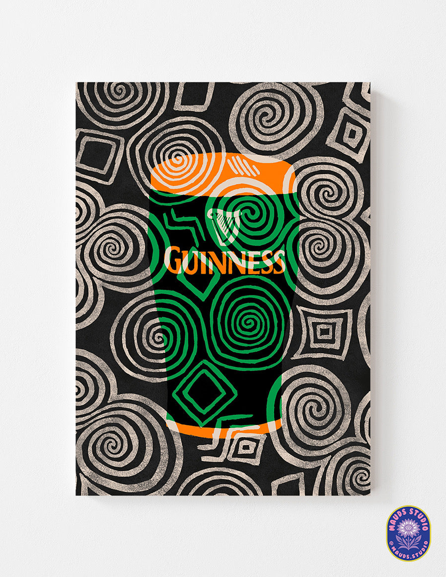 Guinness Tri Celtic Spiral - Paper Print