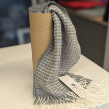 Load image into Gallery viewer, Oval Uniform Grey Lambswool Scarf - Made in Donegal Ireland
