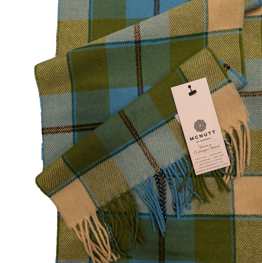 Spring Plaid Lambswool Scarf - Made in Donegal Ireland