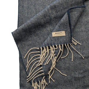 Spotted Teal Lambswool Scarf - Made in Donegal Ireland