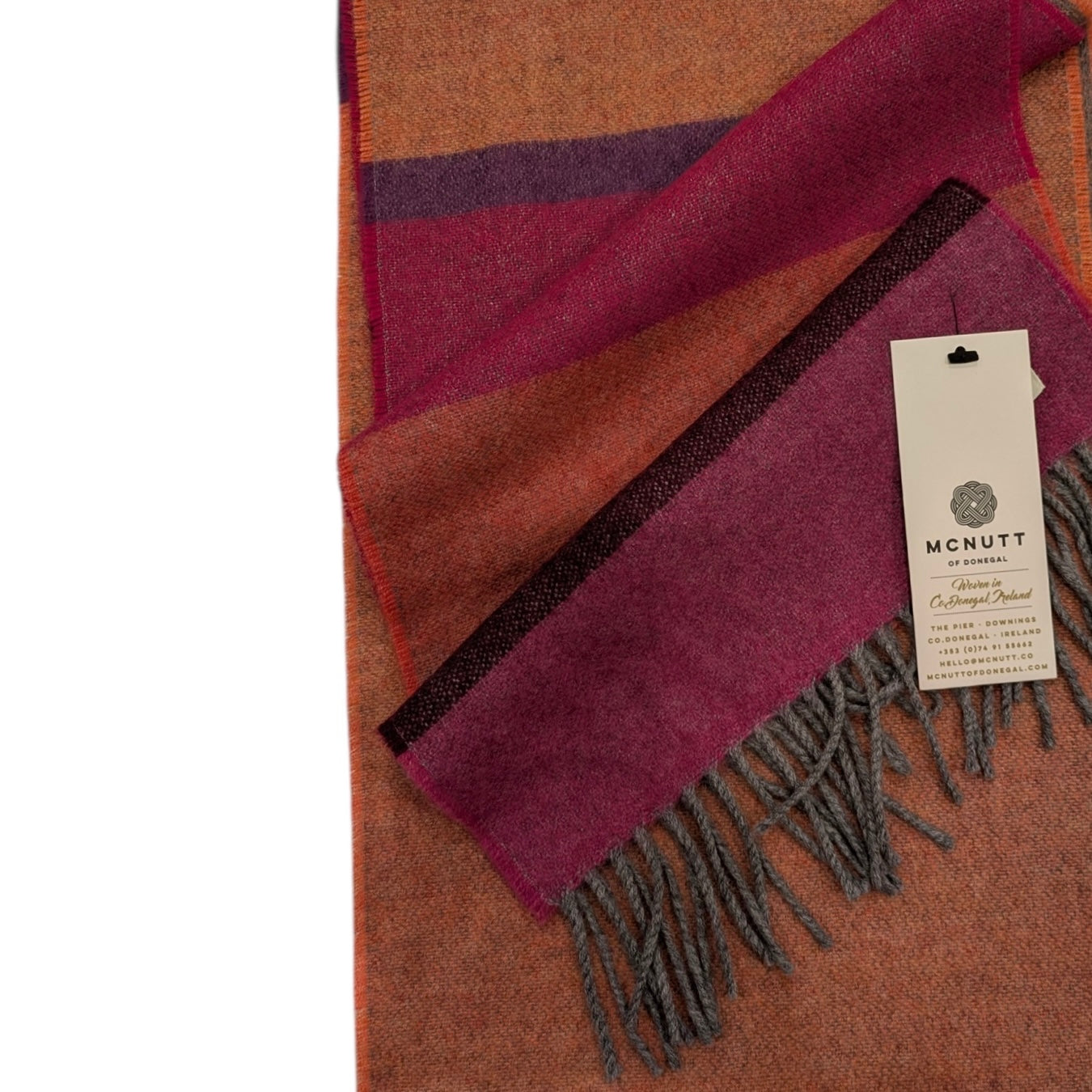 Havana Stripe Lambswool Scarf - Made in Donegal Ireland