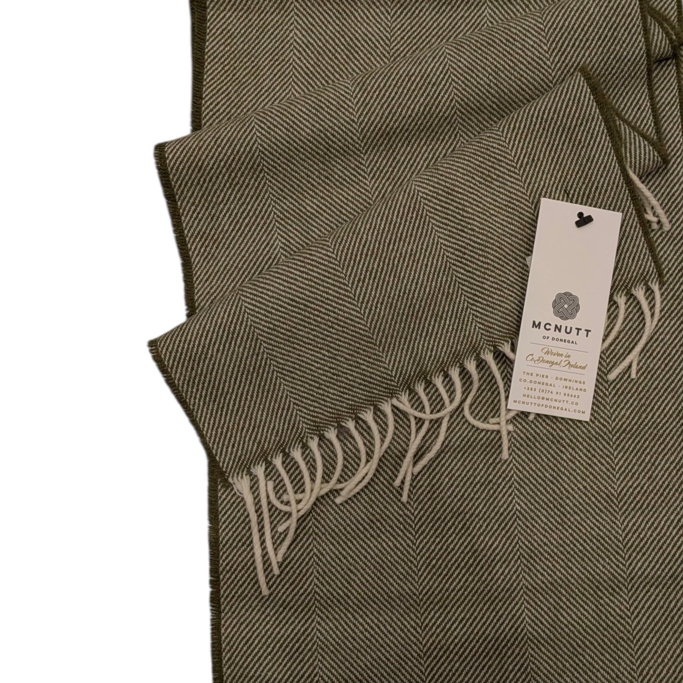 Landscape Herringbone Lambswool Scarf - Made in Donegal Ireland