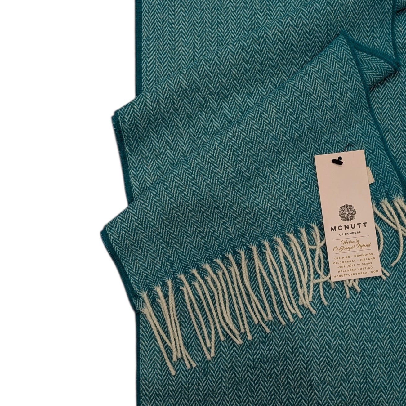 Tropical Green Lambswool Scarf - Made in Donegal Ireland