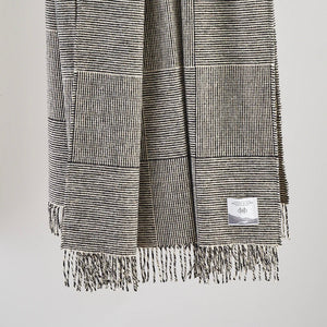 BLACK BASKET WEAVE THROW - Molloy & Sons Donegal Tweed