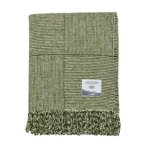 GREEN BASKET WEAVE THROW - Molloy & Sons Donegal Tweed