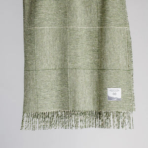 GREEN BASKET WEAVE THROW - Molloy & Sons Donegal Tweed