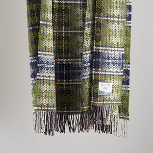 GREEN DIAMOND WEAVE THROW - Molloy & Sons Donegal Tweed