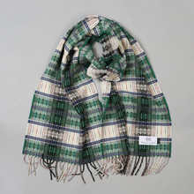 Load image into Gallery viewer, GREEN FINE DIAMOND WEAVE SCARF - Molloy &amp; Sons Donegal Tweed
