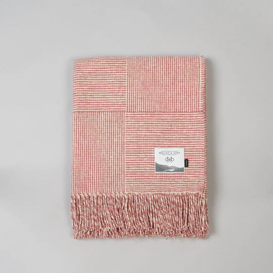 PINK BASKET WEAVE THROW - Molloy & Sons Donegal Tweed