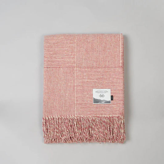 PINK BASKET WEAVE THROW - Molloy & Sons Donegal Tweed