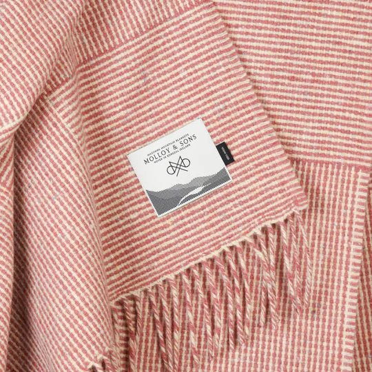 PINK BASKET WEAVE THROW - Molloy & Sons Donegal Tweed