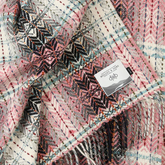 PINK DIAMOND WEAVE THROW - Molloy & Sons Donegal Tweed