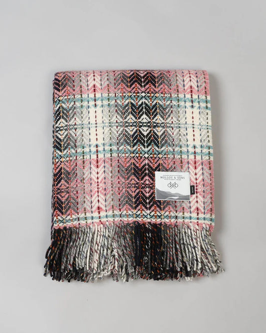 PINK DIAMOND WEAVE THROW - Molloy & Sons Donegal Tweed