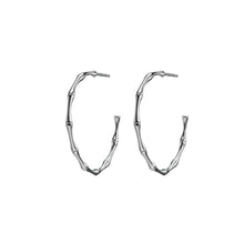 Load image into Gallery viewer, BAMBOO HOOP Earrings - Silver
