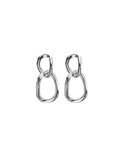 Load image into Gallery viewer, CHUNKY DOUBLE OVAL DROP Earrings - Silver
