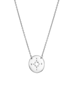 CUT OUT COMPASS Necklace - Silver