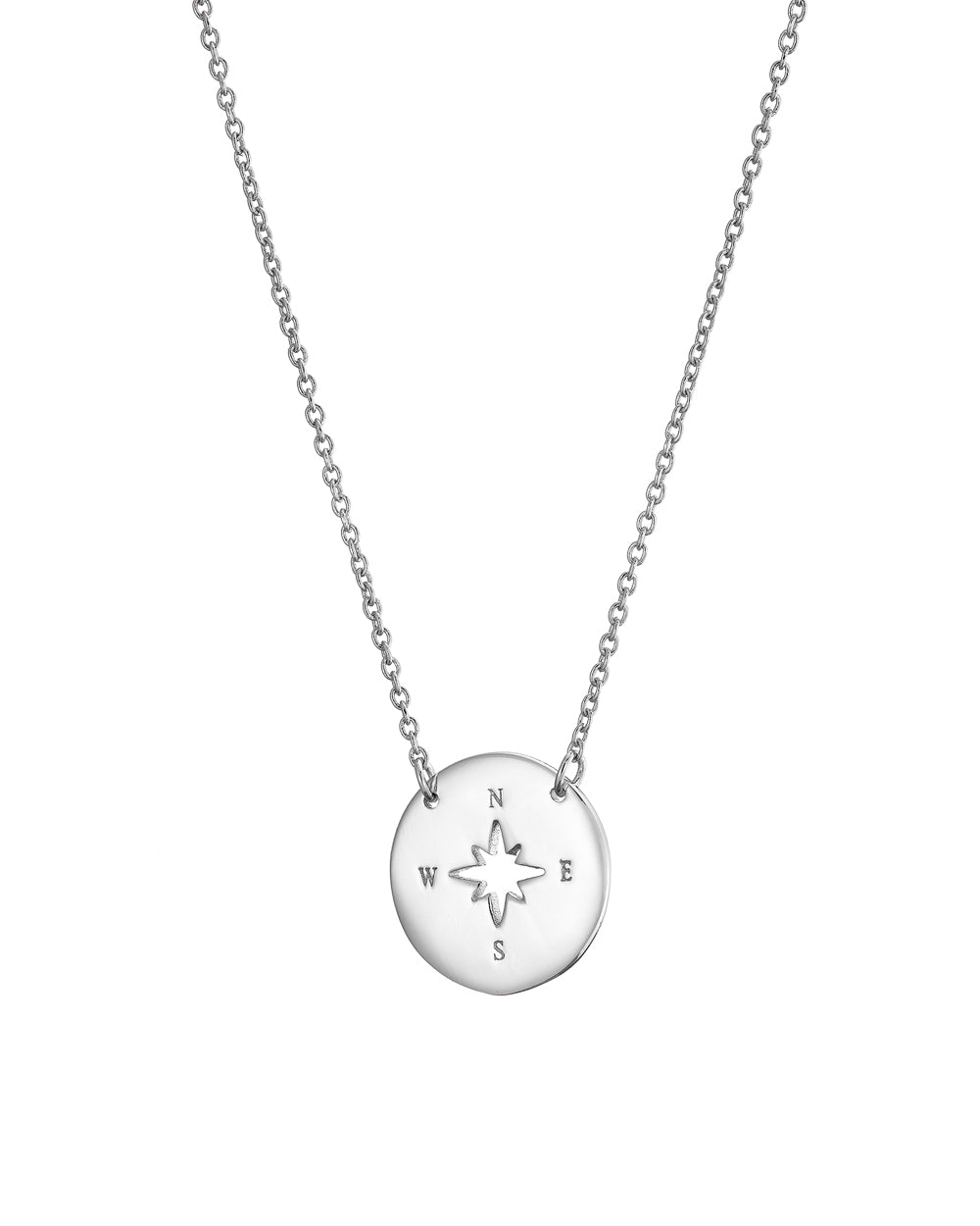 CUT OUT COMPASS Necklace - Silver