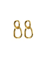 Load image into Gallery viewer, CHUNKY DOUBLE OVAL DROP Earrings - Gold
