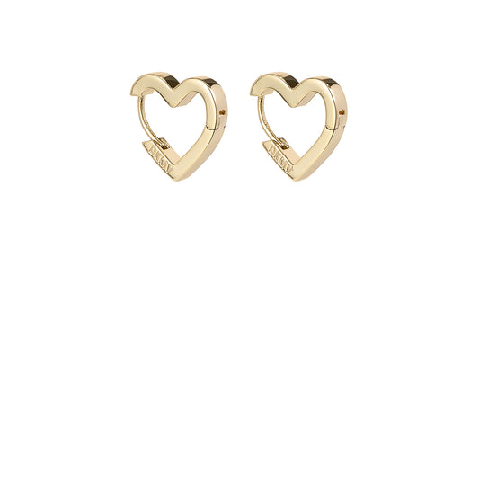 Not Yer Average Heart Hoop Earrings - Gold