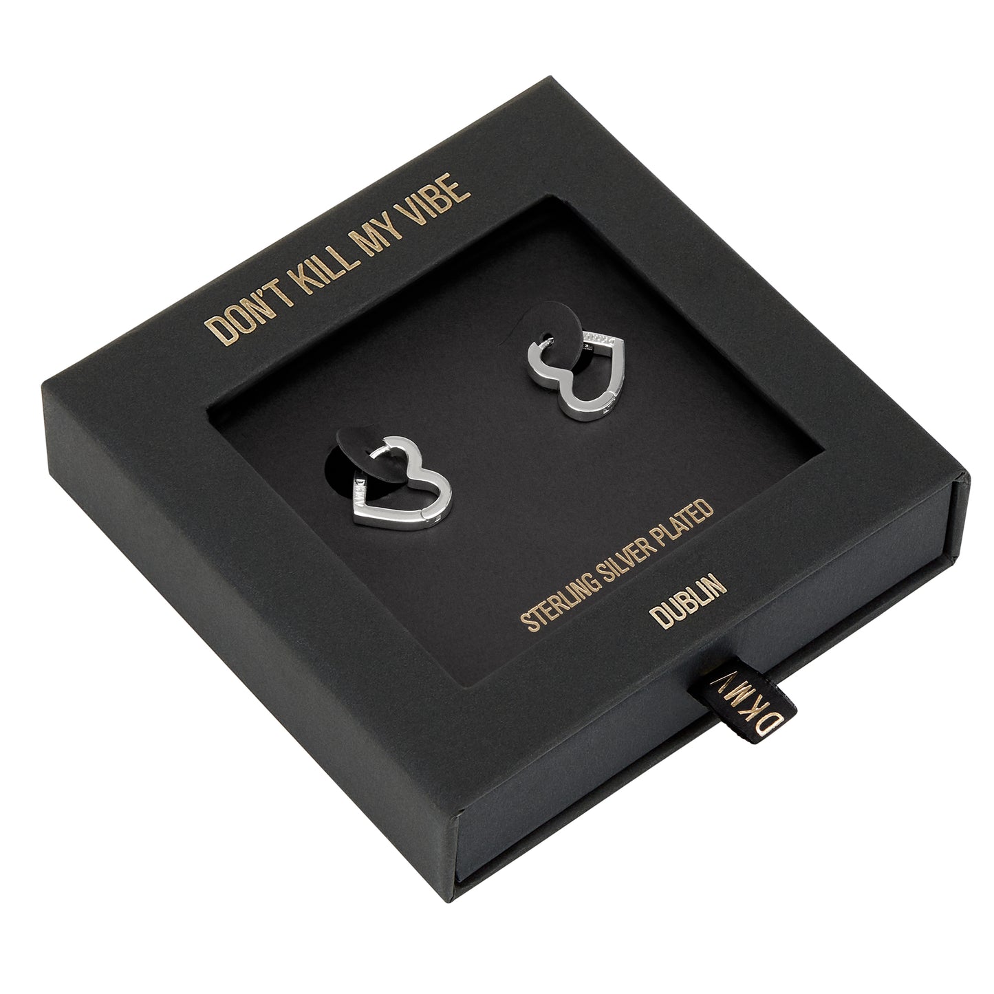 Not Yer Average Heart Hoop Earrings - Silver
