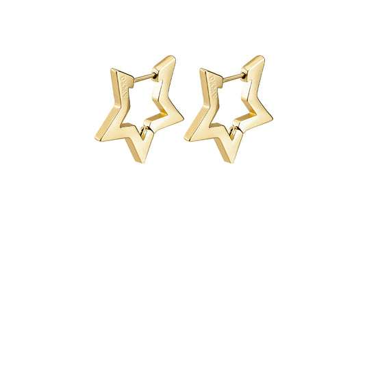 Not Yer Average Star Hoop Earrings - Gold